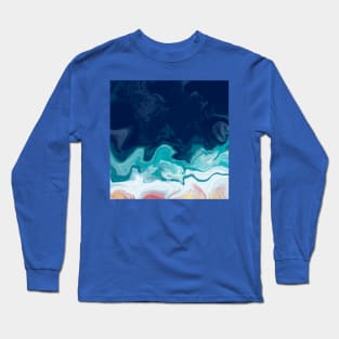 Crashing Waves digital paint pour Long Sleeve T-Shirt